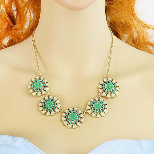 

Women's Pendant Necklace Flower Korean Sweet Fashion Chrome Light Green 46.5 cm Necklace Jewelry 1pc For Gift Daily Work
