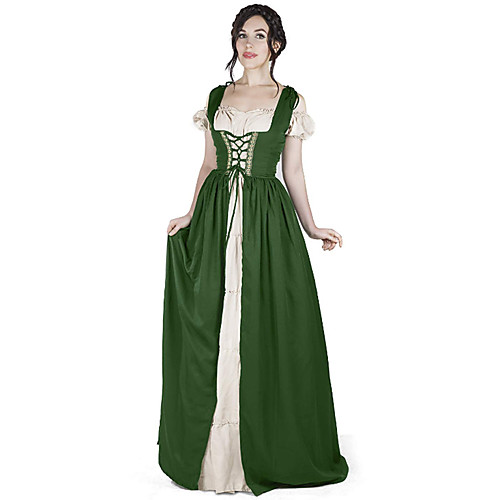 фото Принцесса римские костюмы винтаж эпоха возрождения цыганский маскарад костюм жен. костюм черный / винный / зеленый винтаж косплей свидание с короткими рукавами макси а-силуэт Lightinthebox