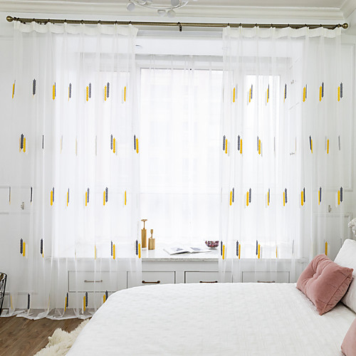 

Two Panel Children's Room Living Room Bedroom Dining Room Embroidered Curtain