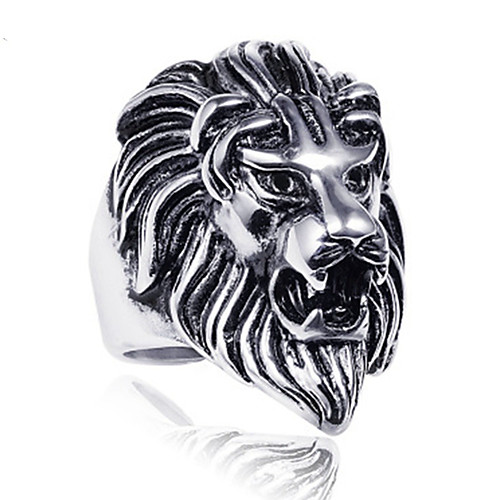 

Men's Band Ring Ring Tail Ring 1pc Silver Titanium Steel Circular Vintage Basic Fashion Gift Daily Jewelry Animal Cool