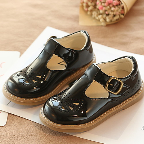 фото Девочки детская праздничная обувь полиуретан туфли на шнуровке маленькие дети (4-7 лет) черный / кофейный / вино лето lightinthebox