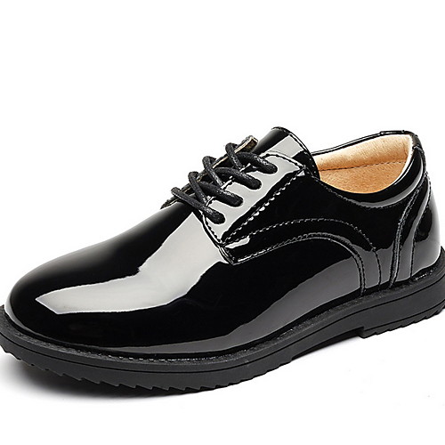 

Мальчики Удобная обувь Лакированная кожа Туфли на шнуровке Маленькие дети (4-7 лет) Черный Лето