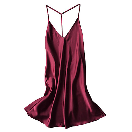 

Women's Backless / Cut Out / Mesh Suits Nightwear Solid Colored Wine Purple Red S M L