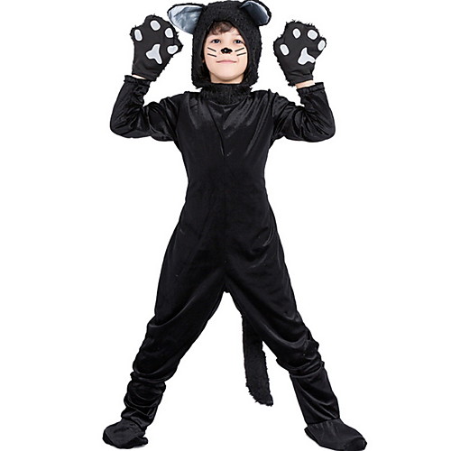 

Cat Costume Kids Boys' Animal Halloween Performance Cosplay Costumes Theme Party Costumes Boys' Dance Costumes Velvet Splicing