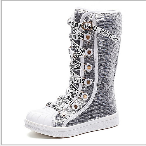 

Girls' Microfiber Boots Little Kids(4-7ys) Comfort Black / White Fall / Knee High Boots