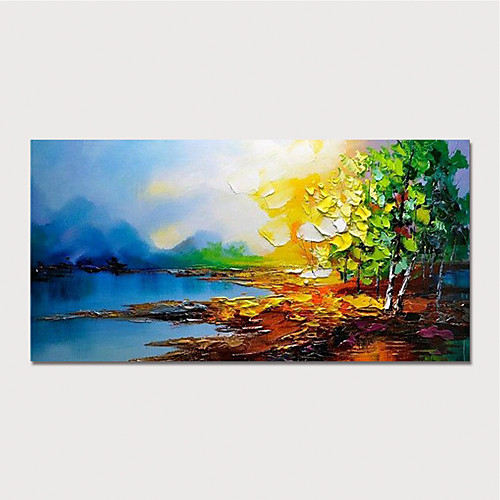 

Oil Painting Hand Painted - Abstract Landscape Modern Stretched Canvas