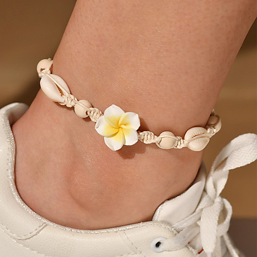 

Ankle Bracelet Women's Body Jewelry For Party Daily Cord Shell Yellow Pink 1pc