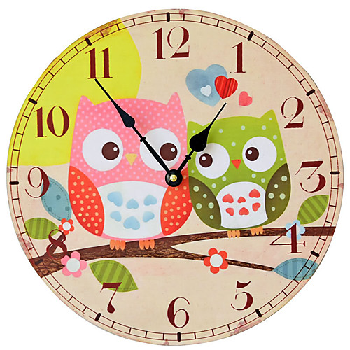 

Modern Contemporary / Fashion Wooden Round Classic Theme Indoor Battery Decoration Wall Clock Digital Wood Yes