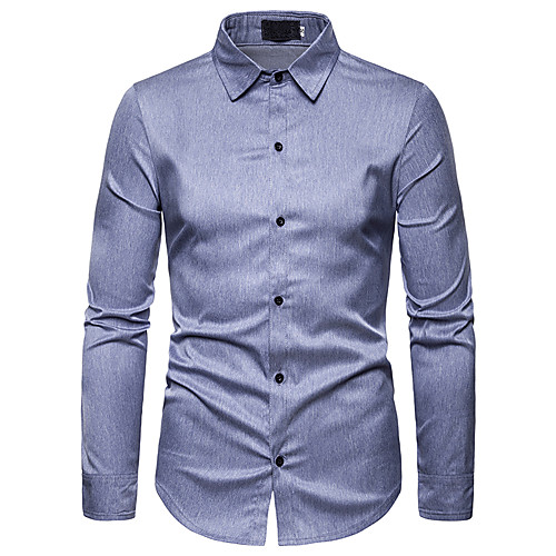 

Men's Daily Basic Shirt - Solid Colored Blue