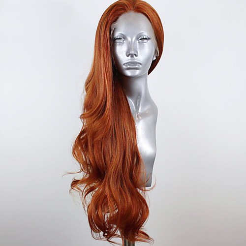 

Synthetic Lace Front Wig Wavy Body Wave Free Part Lace Front Wig Blonde Long Orange Synthetic Hair 8-12 inch Women's Soft Elastic Women Blonde / Glueless