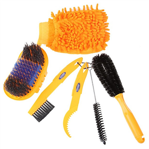 

Bike Chain Cleaner Brush / Gear Grunge brush Scrubber Tool Portable Durable Easy Wash Rotary Clean 360°Rotating Brushes For Road Bike Mountain Bike MTB Cycling Bicycle Plastics Orange 6 pcs