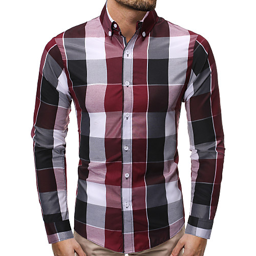 

Men's Daily Basic Shirt - Solid Colored White / Blue, Lace up Purple