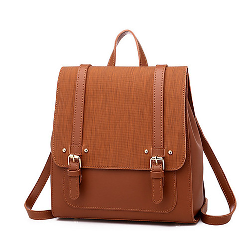 

Large Capacity Polyester PU Zipper Commuter Backpack Solid Color Daily Wine / Almond / Blushing Pink