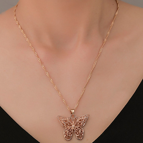 

Women's Pendant Necklace Necklace Classic Butterfly Lucky Korean Sweet Fashion Cute Chrome Gold Silver 49 cm Necklace Jewelry 1pc For Daily