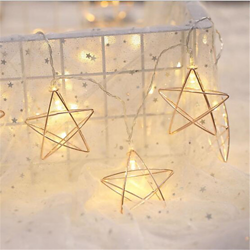 

1.5M 10Leds 3D Star Wire LED Flexible String Light Iron Material AA Battery Lights For Home Wedding Xmas Decor (Come Without Battery)