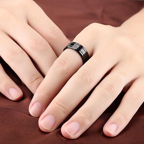 

Men's Band Ring Ring 1pc Black Stainless Steel Stylish Trendy Party Daily Jewelry Classic Precious