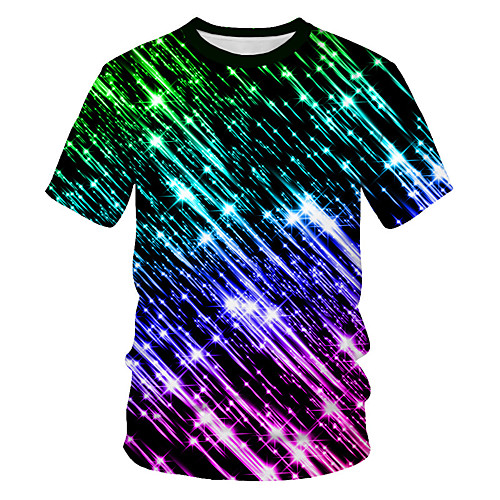 

Men's Daily Going out Basic / Street chic T-shirt - Geometric / 3D Print Black