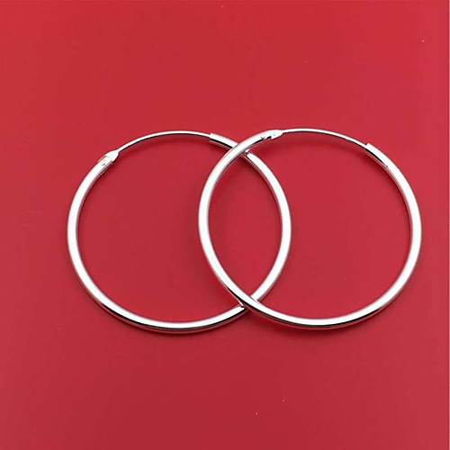

Новый дизайн простой круг серьги обруча стерлингового серебра 925 круглые большие серьги для женщин минималистичный стиль ювелирных изделий