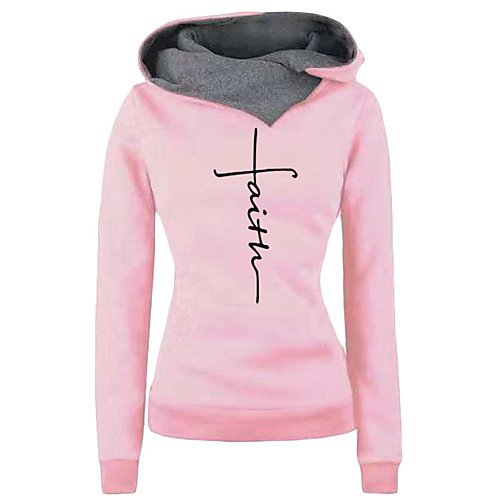 

Women's Basic / Street chic Hoodie - Letter Black S