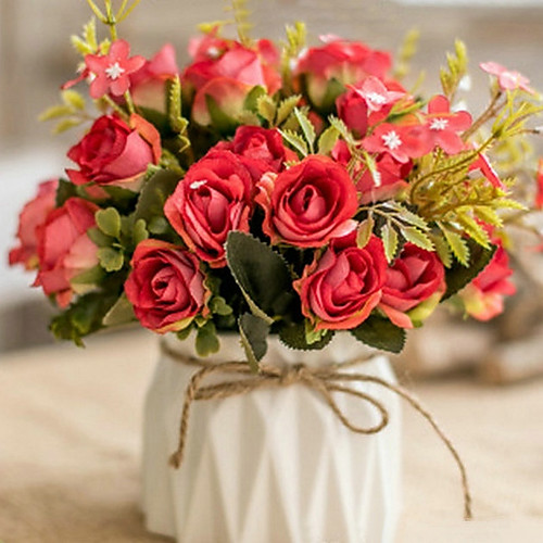 фото Искусственные цветы 1 филиал классический европейский пастораль стиль розы пионы букеты на стол Lightinthebox