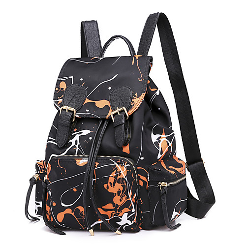 

Large Capacity Oxford Cloth Nylon Zipper Commuter Backpack Geometric Daily Yellow / Orange / Green