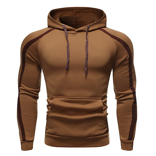 

Men's Casual Hoodie - Striped / Color Block Black US34 / UK34 / EU42