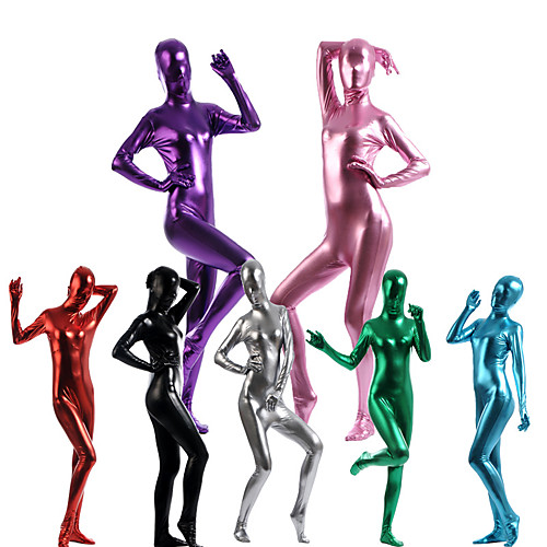 

Shiny Zentai Suits Ninja Spandex Latex Cosplay Costumes Men's Women's Fuchsia Gold Green Solid Colored Halloween / Leotard / Onesie / Leotard / Onesie / High Elasticity