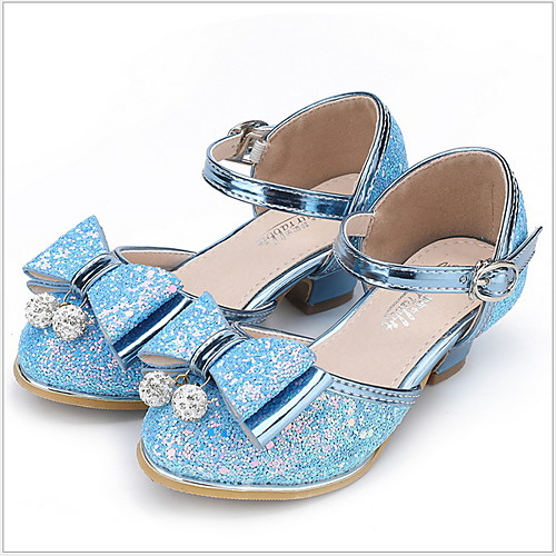 

Girls' Flower Girl Shoes PU Heels Little Kids(4-7ys) Sequin / Buckle Gold / Silver / Blue Summer