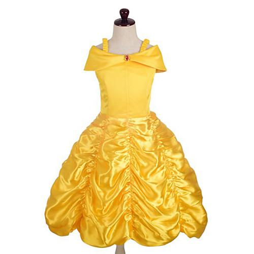 

Princess Belle Dress Cosplay Costume Masquerade Girls' Movie Cosplay A-Line Slip Cosplay Halloween Yellow Dress Halloween Carnival Masquerade Satin Cotton