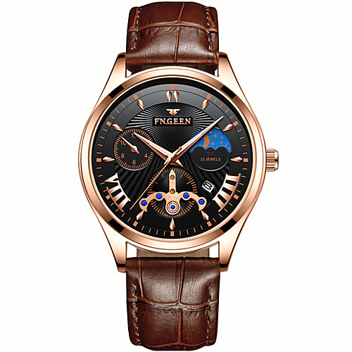 

Men's Dress Watch Japanese Quartz PU Leather Black / Brown 30 m Water Resistant / Waterproof Calendar / date / day Chronograph Analog New Arrival Fashion - Black Black / White Black / Brown Two Years