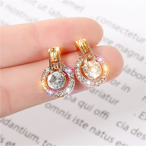 

Women's Stud Earrings Earrings Classic Princess Korean Sweet Fashion Elegant Imitation Diamond Earrings Jewelry Gold / Silver For Party Anniversary Daily Holiday Work 1 Pair