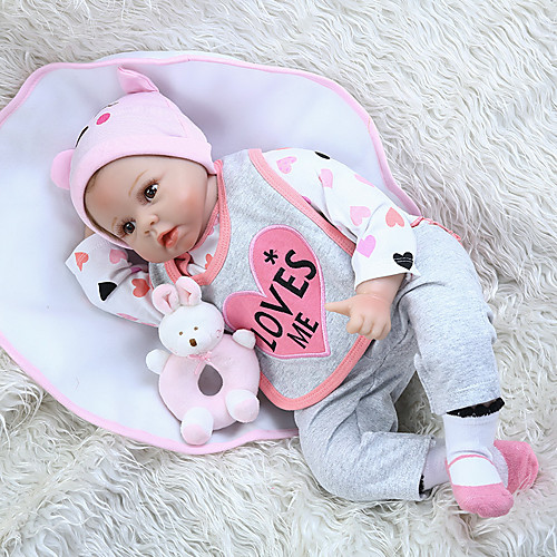 

NPK DOLL Reborn Doll Girl Doll Baby Girl Reborn Baby Doll 22 inch Silicone Vinyl - lifelike Cute Hand Made Child Safe Non Toxic Lovely Kid's Girls' Toy Gift / Parent-Child Interaction / CE Certified