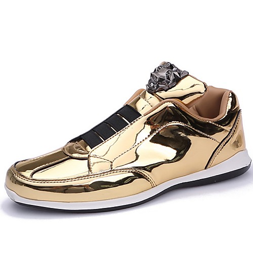 

Men's Comfort Shoes Patent Leather Summer Sneakers Black / Gold / Silver