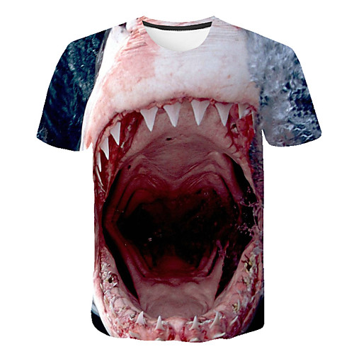 

Men's Daily Sports Street chic / Exaggerated T-shirt - Color Block / 3D / Abstract Print Rainbow