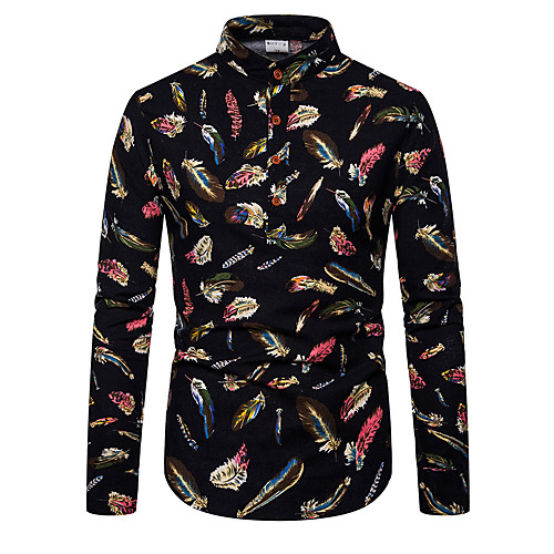 

Men's Daily Basic Shirt - Geometric / Color Block Black