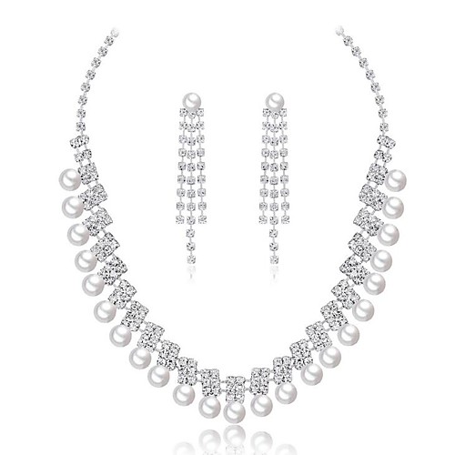 

Women's Cubic Zirconia Bridal Jewelry Sets Braided Weave Stylish Earrings Jewelry White For Party Daily 1 set