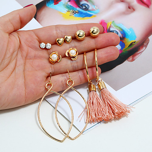 

Women's Earrings Holiday Wedding Birthday Romantic Earrings Jewelry Gold For Date Street Festival 6 Pairs