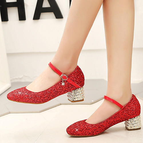 

Girls' Comfort Microfiber Heels Big Kids(7years ) Gold / Silver / Red Summer