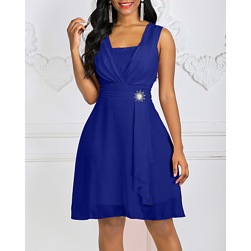 

Women's 2020 Plus Size Purple Blushing Pink Dress Basic Spring & Summer A Line Solid Colored Strap S M
