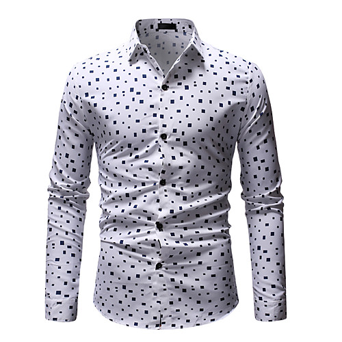 

Men's Daily Work Business / Basic Shirt - Polka Dot / Floral Print Wine