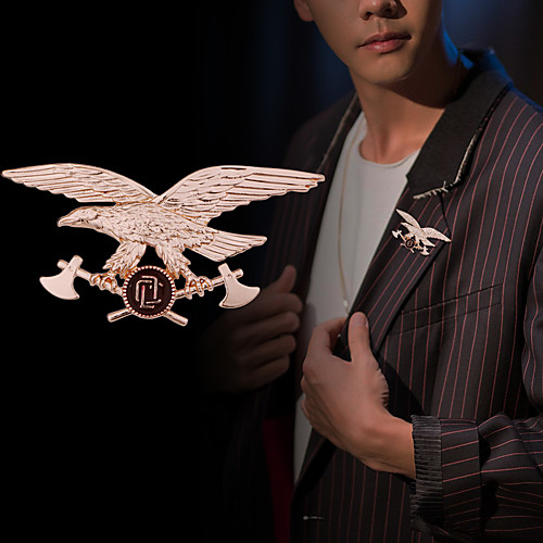 

Men's Brooches Classic Eagle Animal Luxury Classic Basic Rock Fashion Brooch Jewelry Gold Silver For Wedding Party Daily Work Club