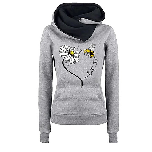 

Women's Casual Hoodie - Floral Black S