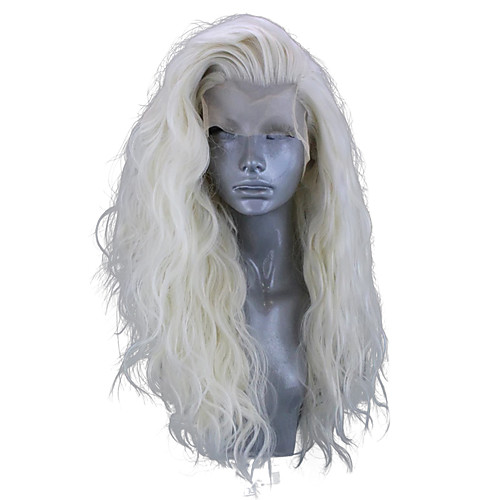 

Synthetic Lace Front Wig Wavy Side Part Lace Front Wig Blonde Long Platinum Blonde Synthetic Hair 18-26 inch Women's Adjustable Heat Resistant Party Blonde