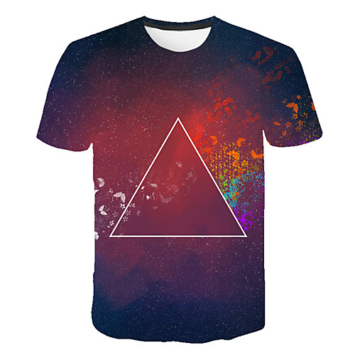 

Men's Daily Sports Street chic / Exaggerated T-shirt - Color Block / 3D Print Rainbow