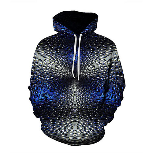 

Men's Casual / Street chic Hoodie - Polka Dot / Geometric / 3D Blue US32 / UK32 / EU40