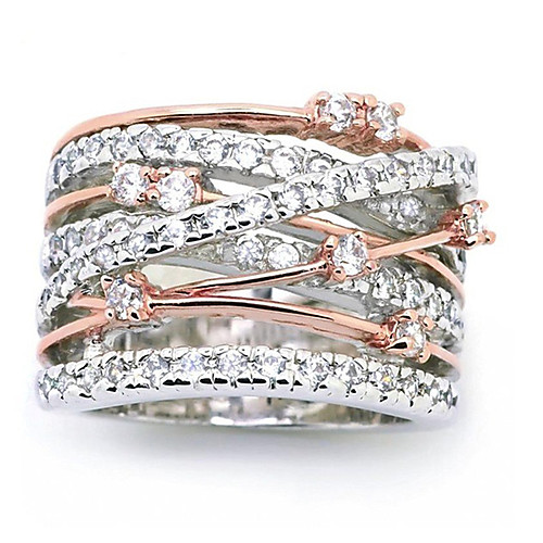 

Women's Ring 1pc Silver Rose Gold Imitation Diamond Alloy irregular Vintage Korean Fashion Daily Jewelry Hollow Out Lucky