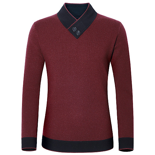 

Men's Solid Colored Long Sleeve Cashmere Sweater Jumper, V Neck Winter Black / Red / Green US34 / UK34 / EU42 / US36 / UK36 / EU44 / US38 / UK38 / EU46