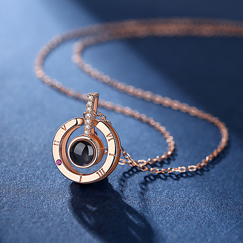 

Women's Crystal Pendant Necklace Charm Necklace Classic Letter Ball i love you Ladies Unique Design Sweet Fashion Sterling Silver Glass Alloy Silver Rose Gold 40 cm Necklace Jewelry 1pc For