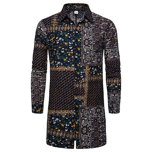 

Men's Daily Basic Shirt - Geometric / Color Block Rainbow