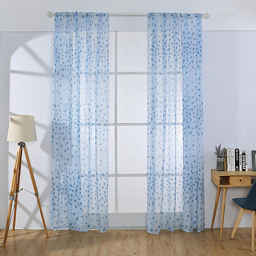 

Floral Sheer One Panel Sheer Girls Room Curtains